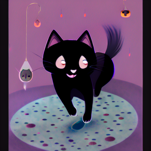 A black cat running, part of a free bedtime story for kids