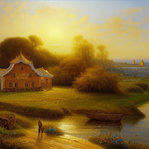 The brother's golden farmhouse by the sea