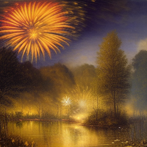 Fireworks leading to the castle in the original Beauty and the Beast fairy tale