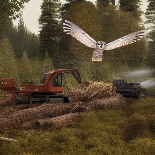 lumber company destroying the owl's forest