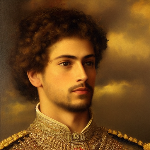 Portrait of the mysterious prince in Beauty's dreams