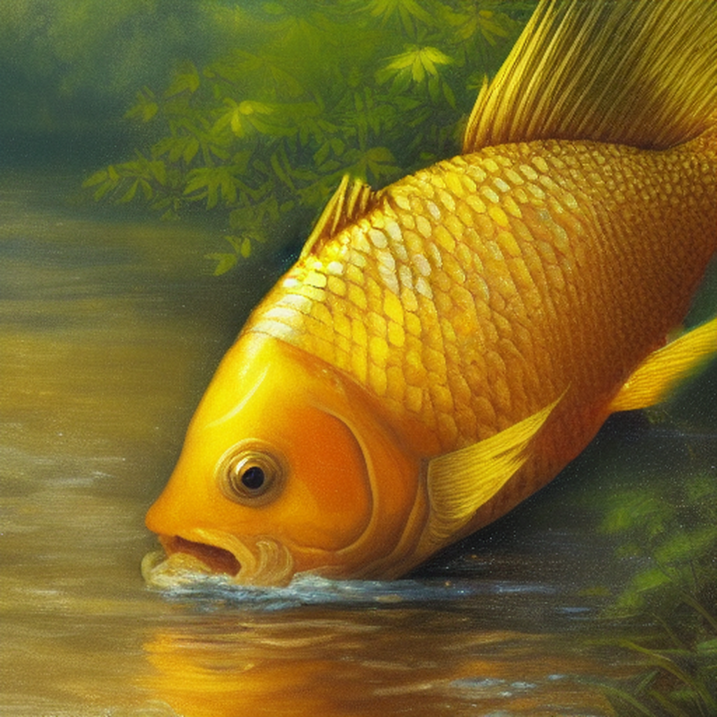 The golden carp that Charming rescues in the story of pretty Goldilocks