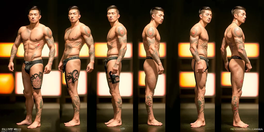 asian man with tattoos