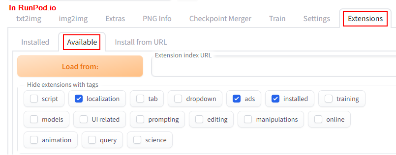 Installing the ControlNet extension in the Stable Diffusion Web UI on RunPod.io