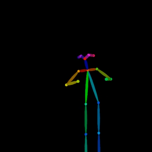 a colorful representation of a human from openpose