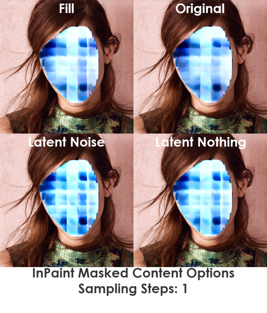 In Paint Masked Content Options after only 1 Sampling Step