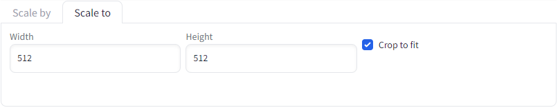 The Scale To subtab in the Upscale menu in Stable Diffusion